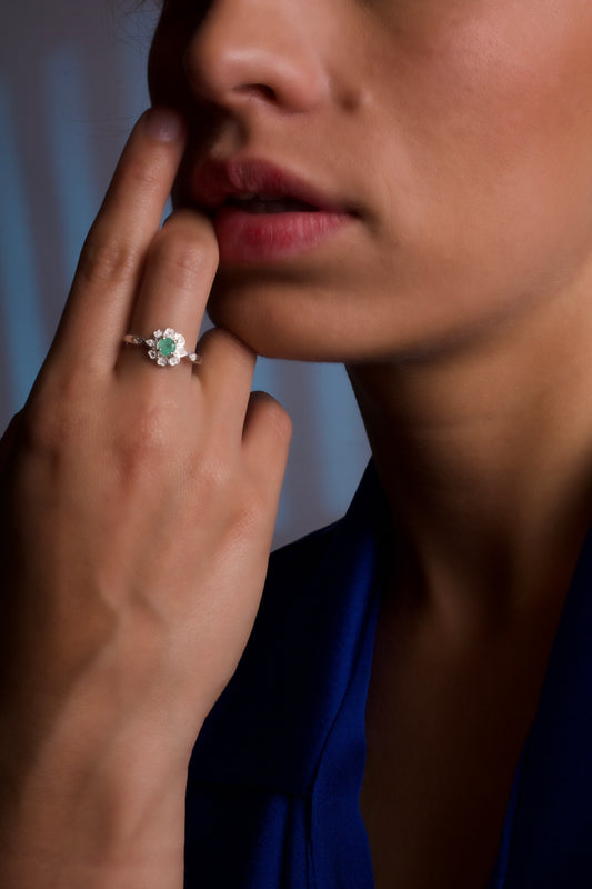 Emerald Ring 'Flor'