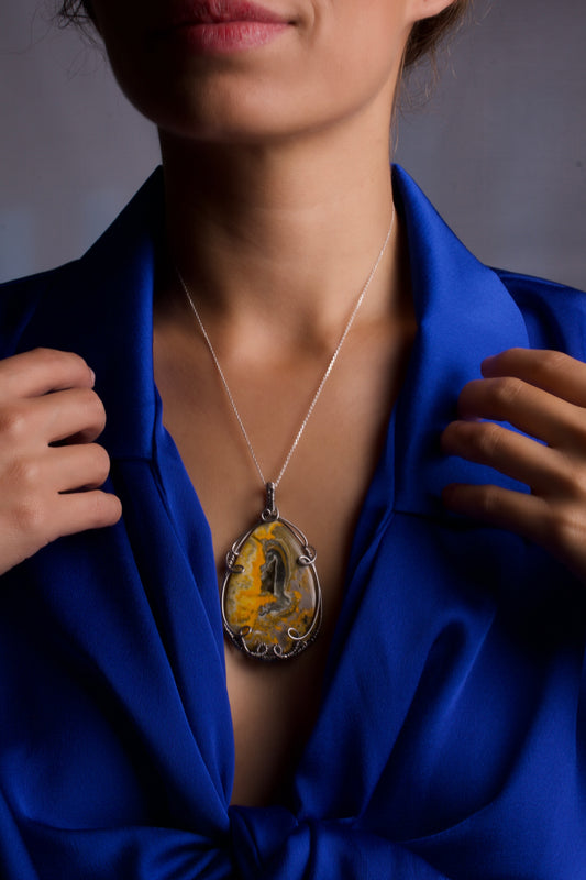 Bumble Bee Jasper Necklace