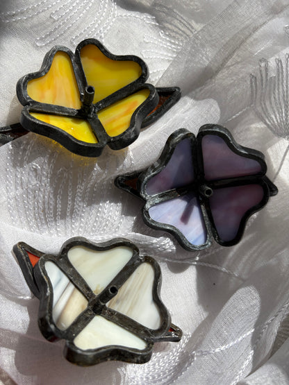 Flower stained glass incense holder