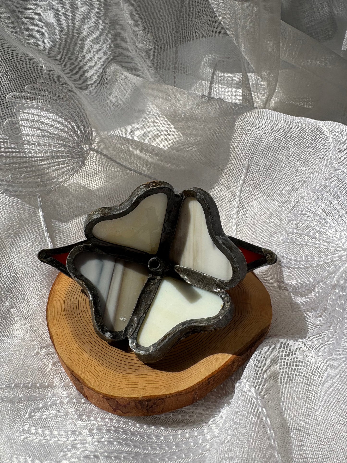 Flower stained glass incense holder