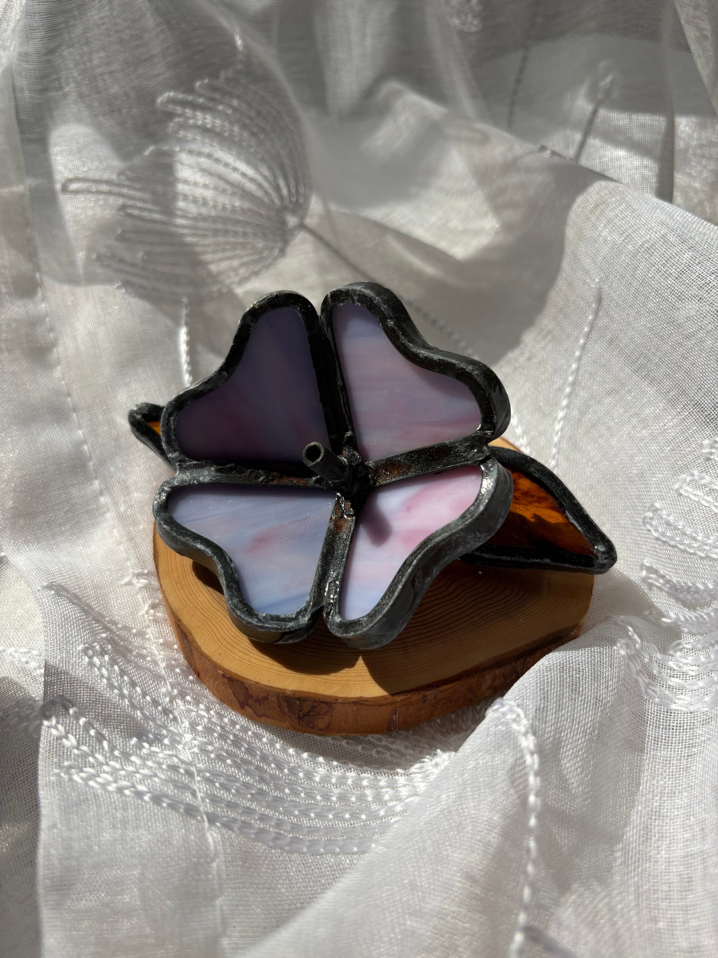 Flower stained glass incense holder