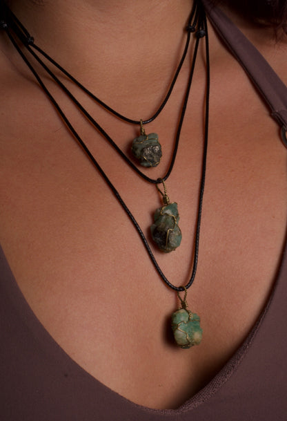 Raw Emerald Necklace
